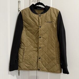 686 Aries Smarty Quilted Fleece Jacket Tan Black Ski‎ Snowboard Women Large